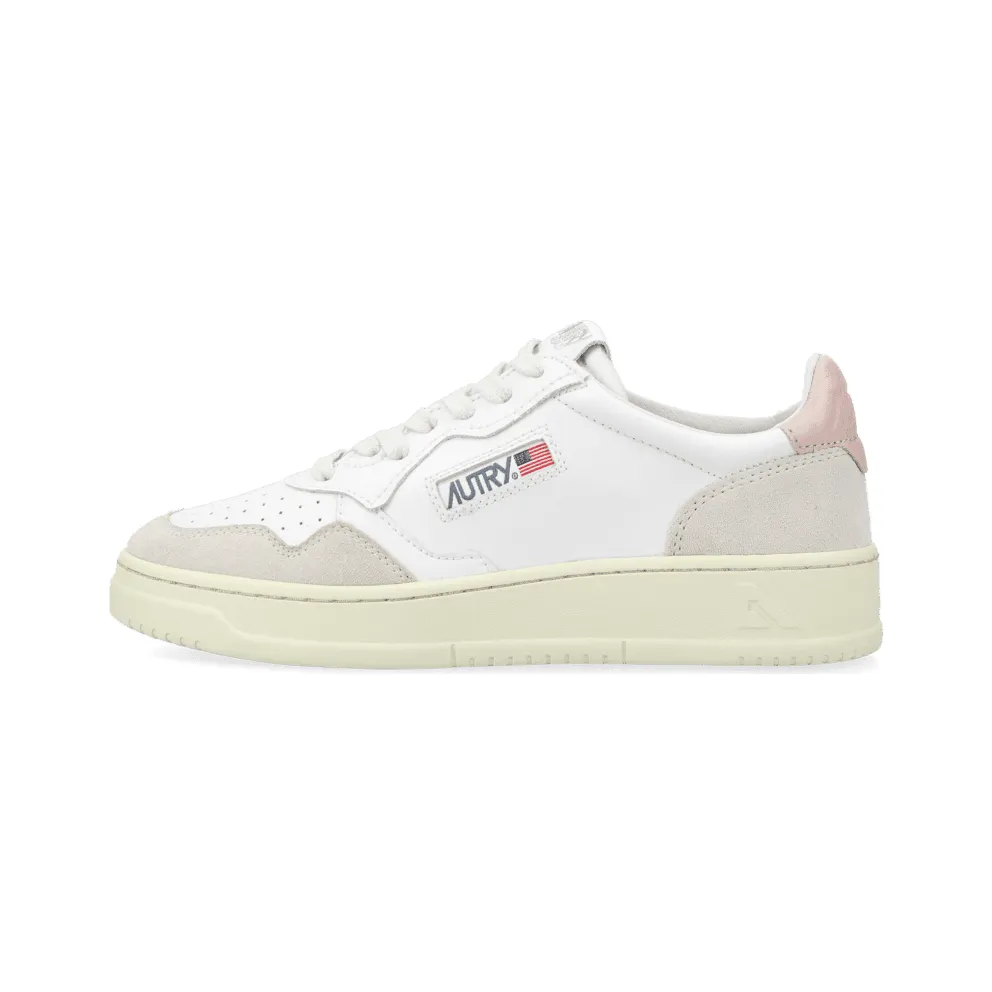Autry Medalist Low Leather / Suede White / Pink (AULWLS37)