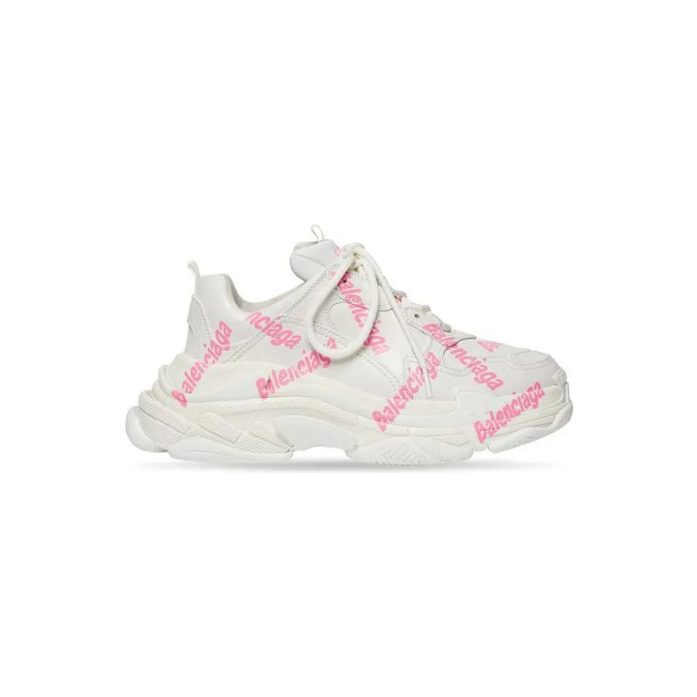 Balenciaga Triple S Logotype Trainers White Pink (524039W2FAB9050)