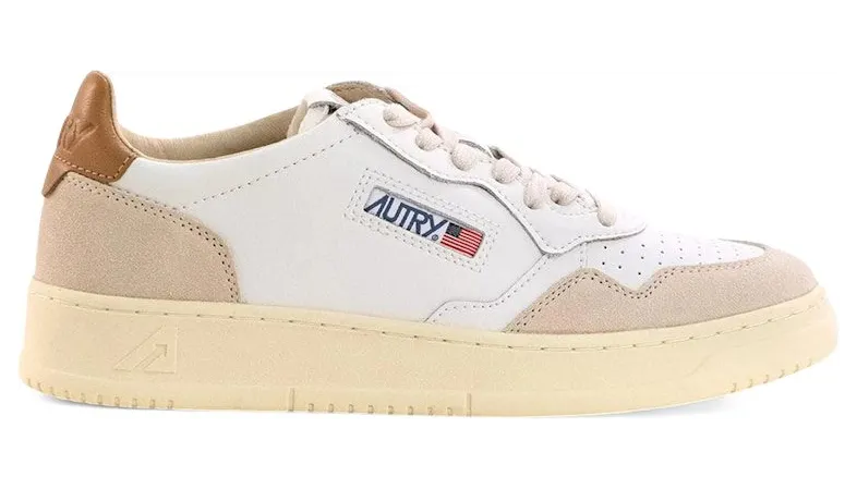 Autry Medalist Leather Low White Brown Sugar (AULM-LS02)