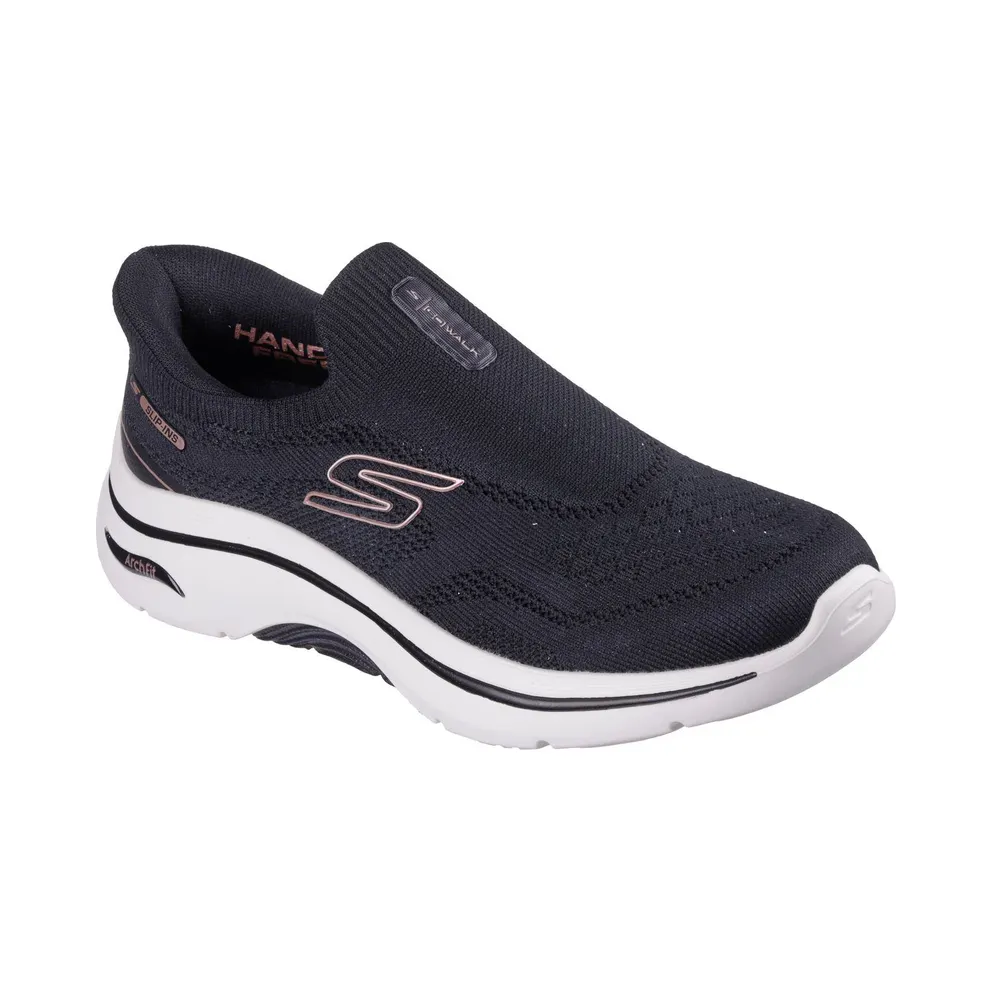 Skechers Slip-Ins: GO Walk Arch Fit 2.0 “Tatum Sneaker Black / Roos Gold” (125343BKRG)