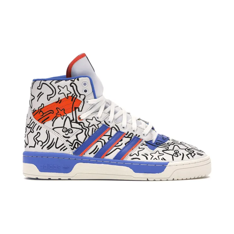 Adidas Keith Haring x Rivalry High ‘Pop Art’ Crystal White/Blue/Orange (EE9296)