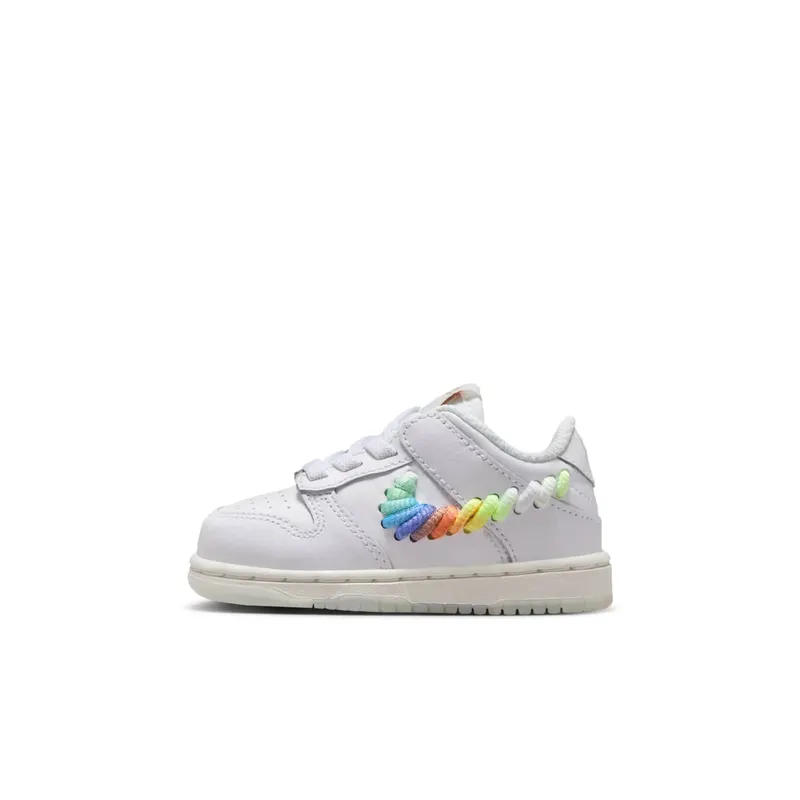 Nike Dunk Low SE Rainbow Lace Swoosh White (FQ1924-100)