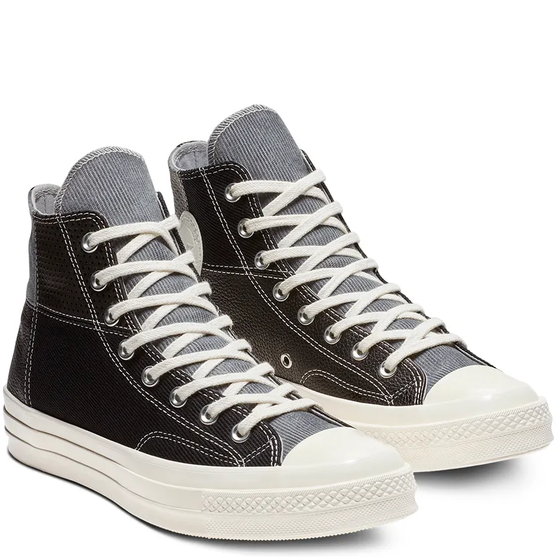 Converse Chuck 70 Mixed Material Hi ‘Black Egret’ Black/Cool Grey/Egret (163220C)