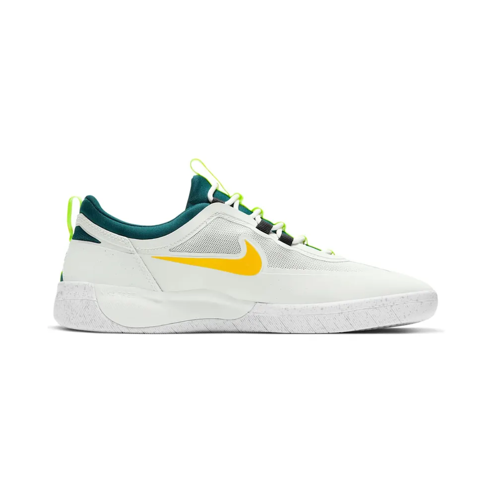 Nike SB Nyjah Free 2 “Summit White / Geode Teal / Black / University Gold” (BV2078-103)