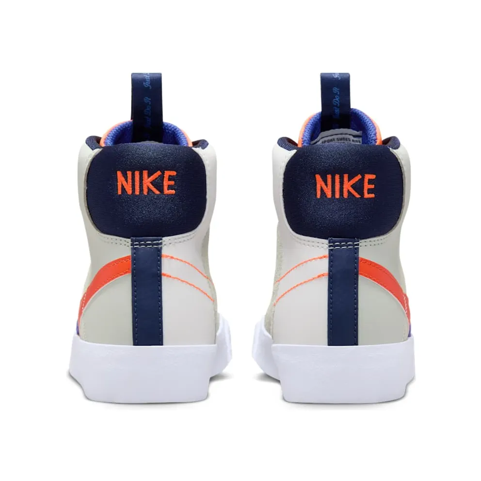 Nike Blazer Mid ’77 SE White Light Silver Midnight Navy Team Orange (FQ7413-100)
