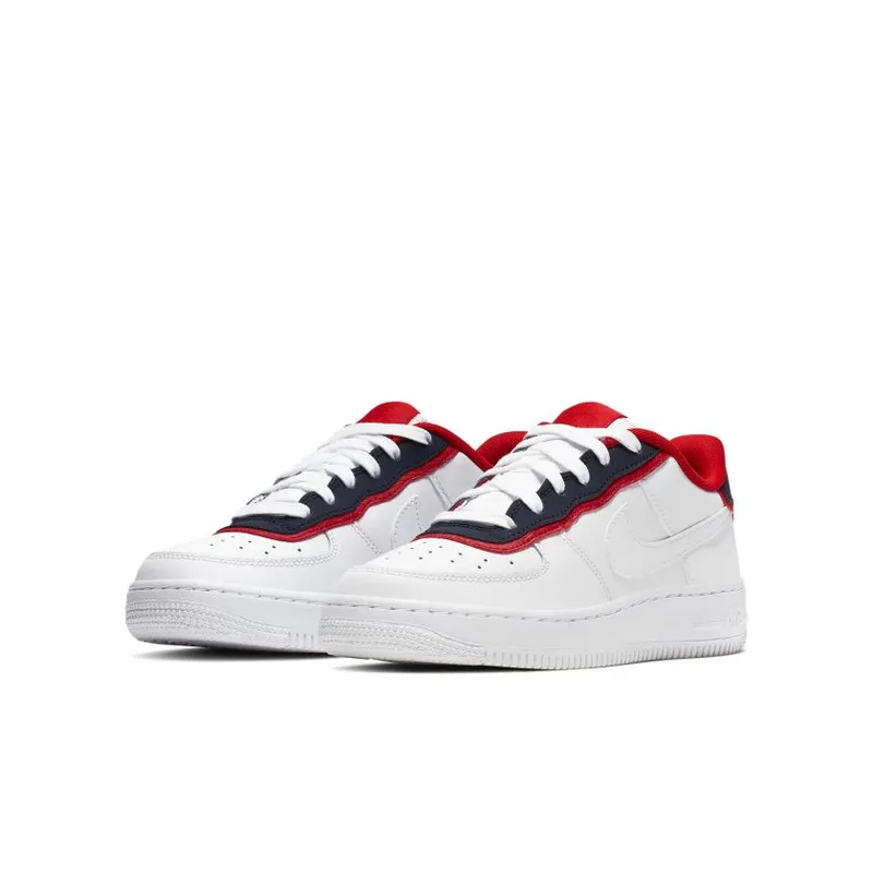 Nike Air Force 1 Low Double Layer White Obsidian Red (GS) White/Obsidian-University Red-White (BV1084-101)