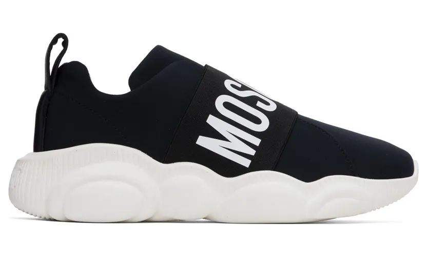 Moschino Black Elastic Teddy Sneakers (MA15073G0F MN0)