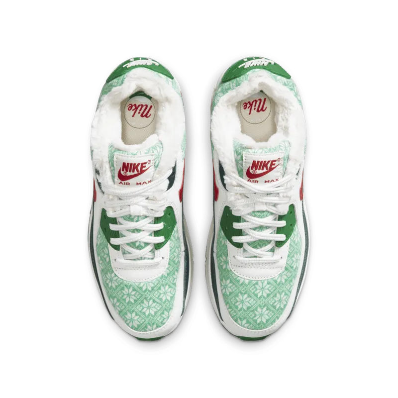 Nike Air Max 90 SE Christmas (GS) White/Dark Atomic Teal/Lucky Green (DC1621-100)