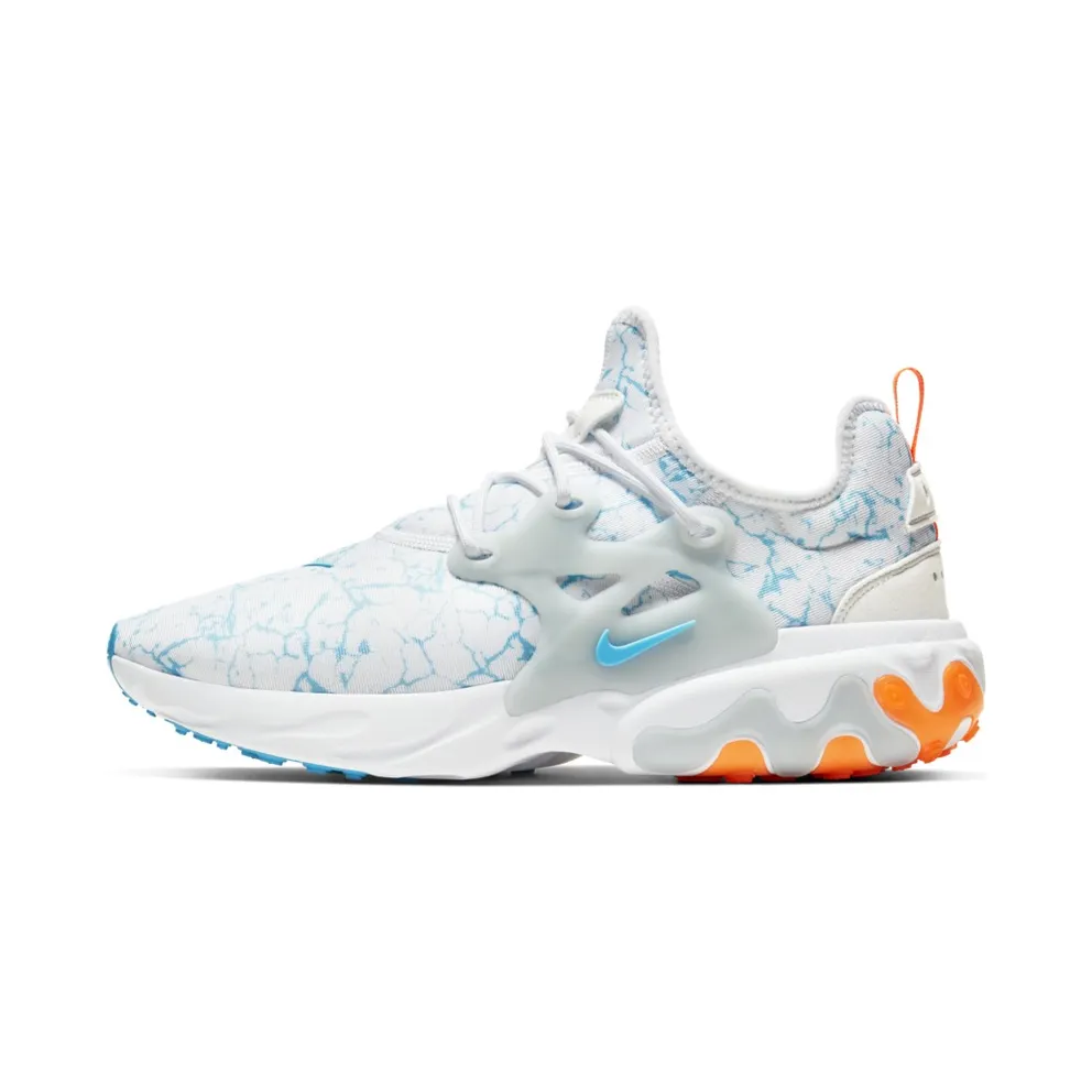 Nike React Presto Acid Wash White/Aura-Total Orange-Blue Fury (CN7664-100)