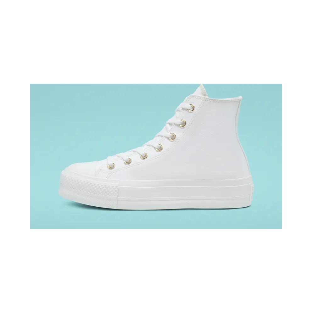 Converse Elevated Gold Platform Chuck Taylor All Star Weiß/wit/goud
