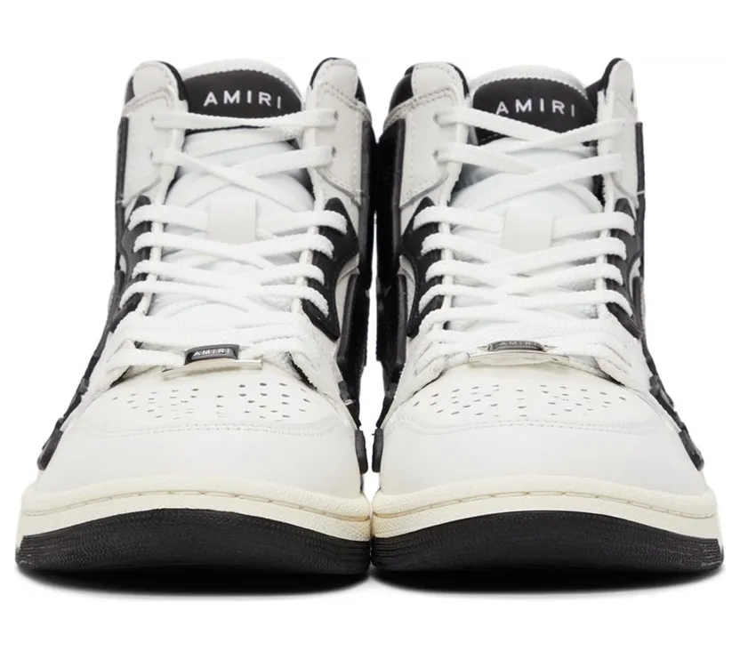AMIRI Skel Top Hi White Black (MFS002 111) (2)