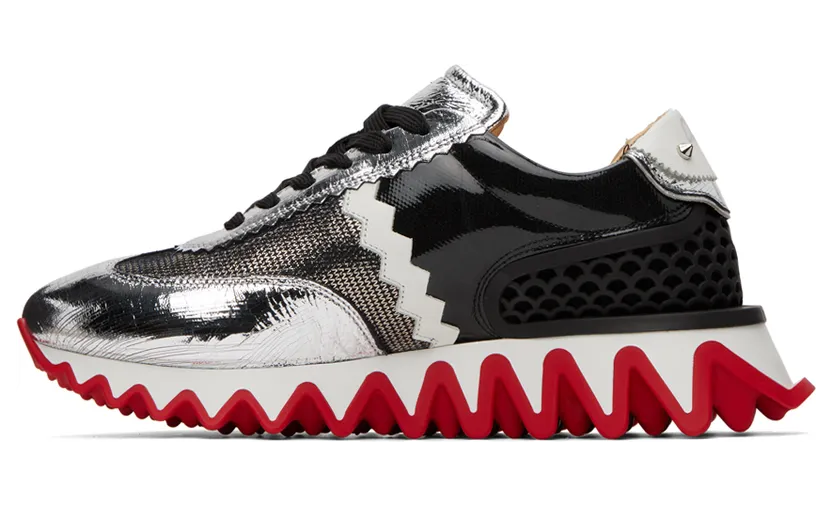 Christian Louboutin Black & Silver Loubishark Sneakers (3220815) (3)