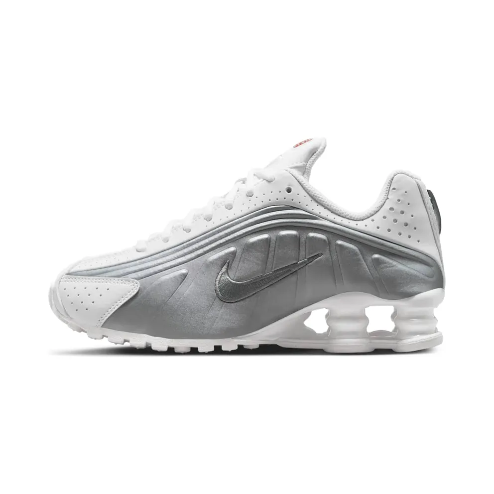 Nike Shox R4 GS “White Bright Crimson Metallic Silver” (CW2626-101)