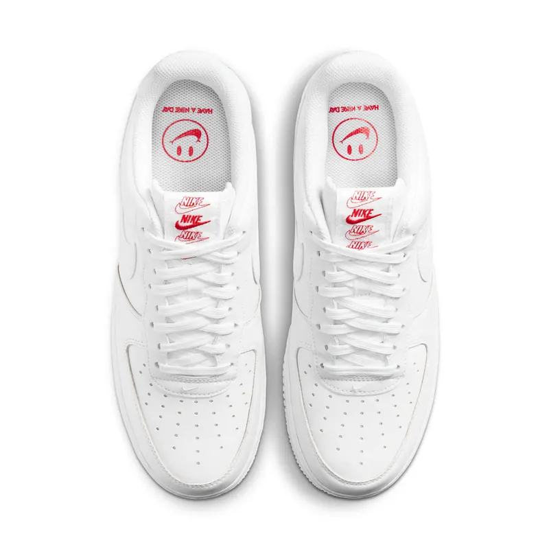 Nike Air Force 1 Low Rose White White/White/University Red-Pine Green (CU6312-100)