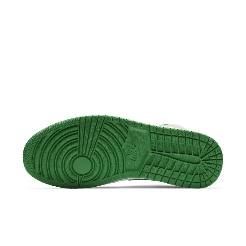 Jordan 1 Mid Oakland White/Black-Green-Yellow (852542-101)