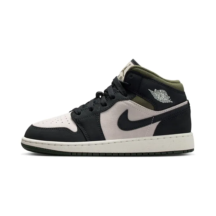 Air Jordan 1 Mid GS Off Noir “Light Orewood Brown / Medium Olive / Sail / Off-Noir” (HV4399-102)
