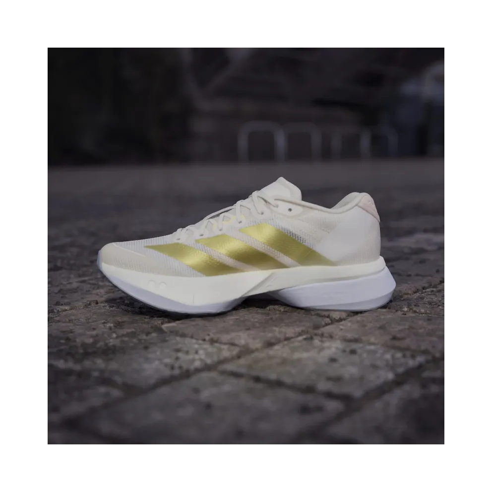 adidas Adizero Boston 13 Chalk White Gold Metallic Orange Tint (JS4952)