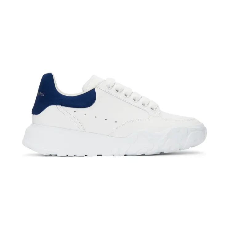 Alexander McQueen White & Blue New Court Sneakers (634619WIA9A)