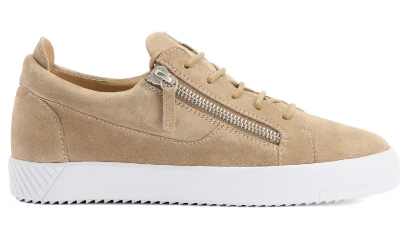 Giuseppe Zanotti Frankie metallic sneakers met rits – Beige (RU50028H09)