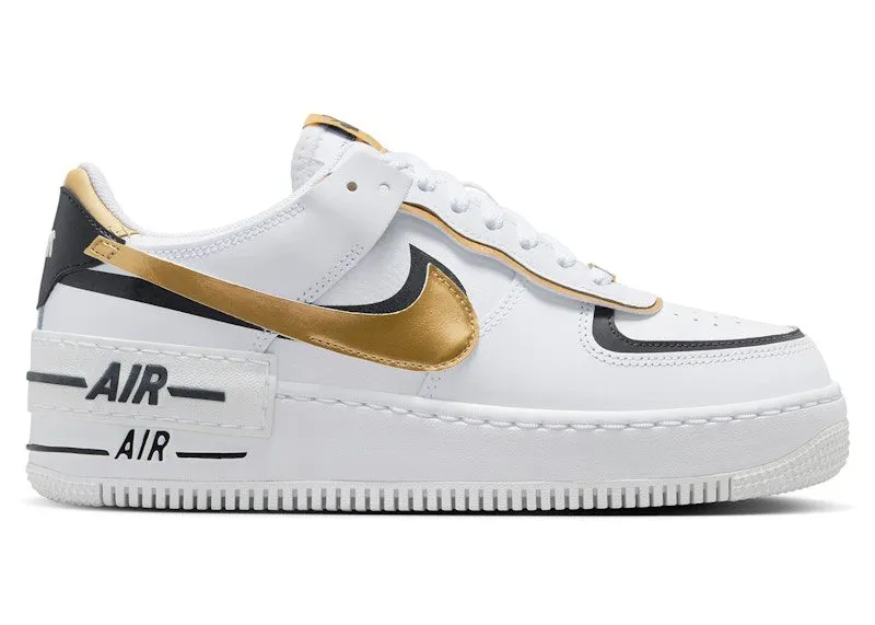 Nike Air Force 1 Low Shadow White Black Metallic Gold (CI0919-125)