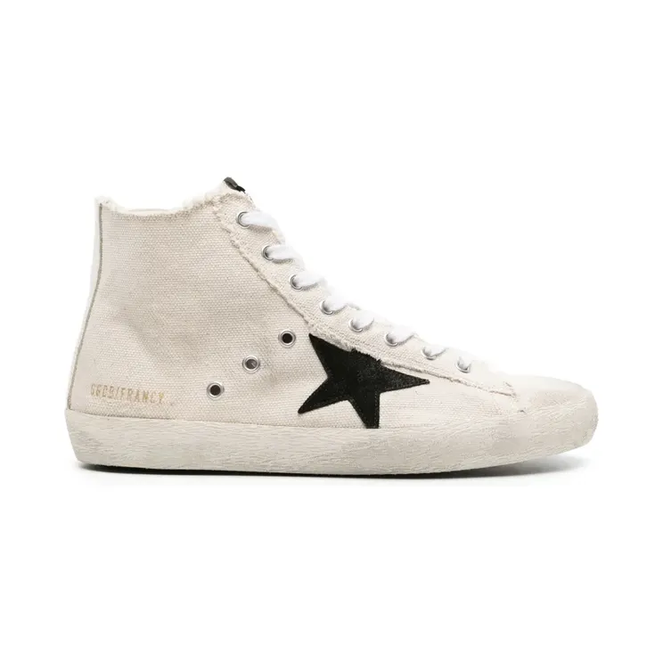 Golden Goose Francy Canvas-Sneakers mit Wildlederstern Nude (GMF00113F005225)