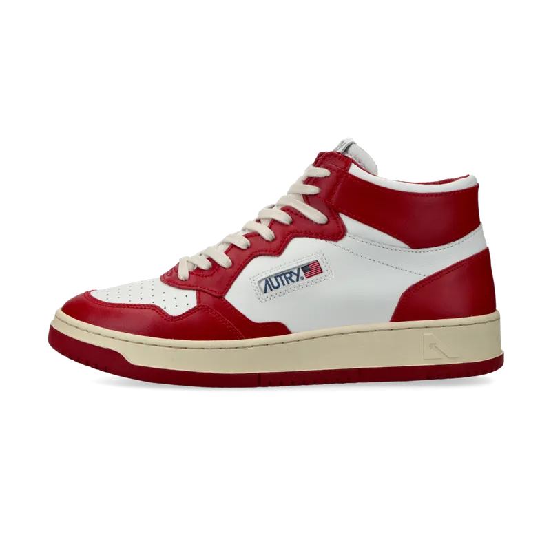 Autry Medalist Mid (White / rot) – AUMMWB02