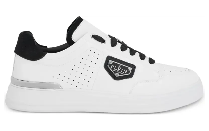 Philipp Plein Low-top sneakers met driehoekig plakkaat – Wit (LAESUSC0982PLE022N)
