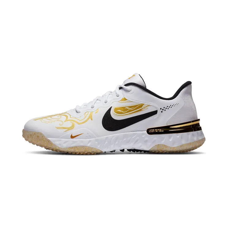 Nike Alpha Huarache Elite 3 Turf Premium White Metallic Vivid Gold