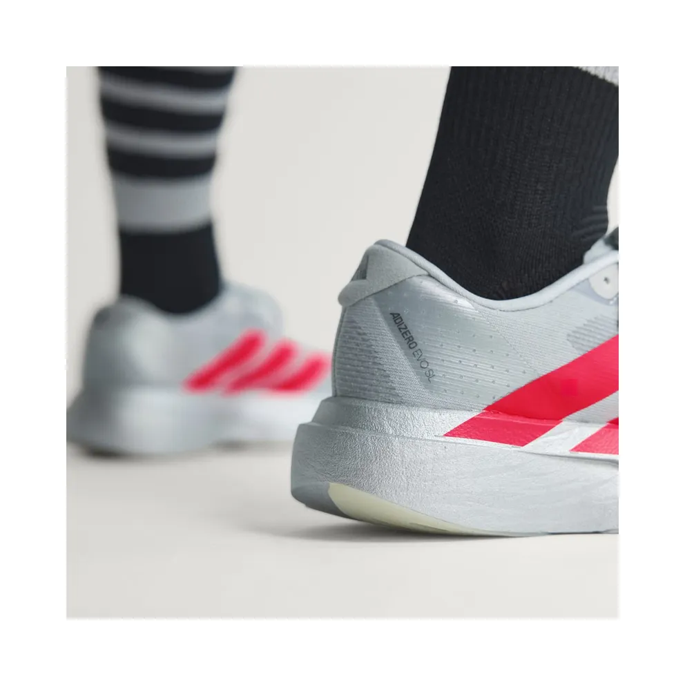 Adidas Adizero EVO SL Silver Metallic / Lucid Red / Iron Metallic (KI3383)
