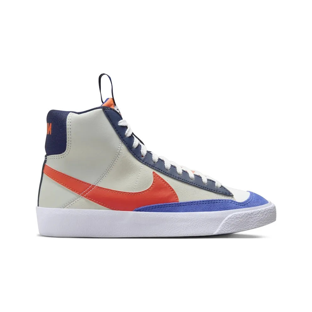 Nike Blazer Mid ’77 SE White Light Silver Midnight Navy Team Orange (FQ7413-100)