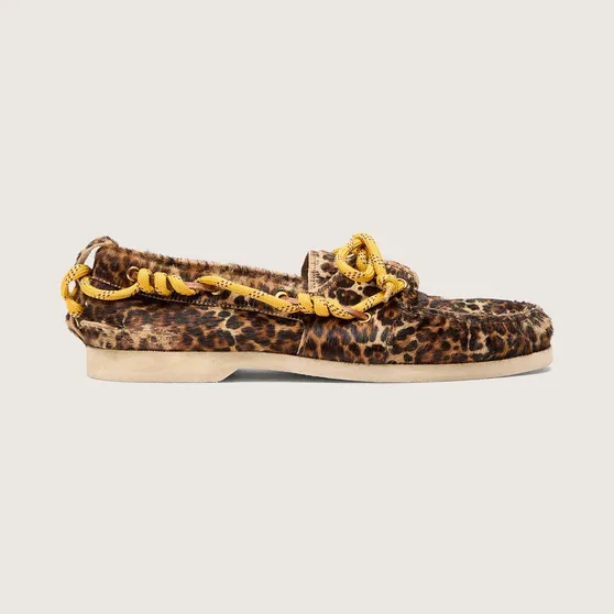 Golden Goose Cruise Loafer In Leopard-Print Pony Skin (GWF00883.F008319.81487)