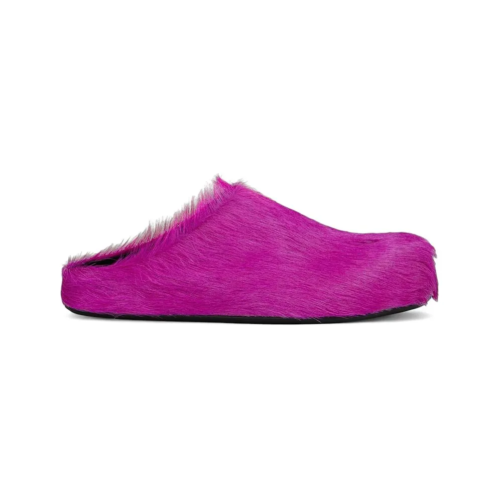 Marni Long Hair Calfskin Fussbett Sabot Mule Fuchsia (SBMR000600P412200C57)