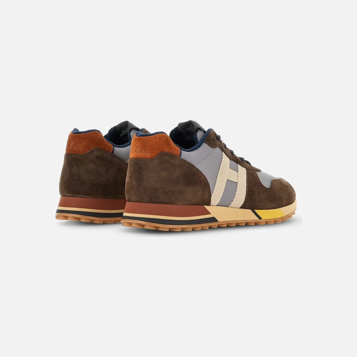 Sneakers Hogan H383 Brown Grey Beige (HXM3830AN51MUB01BJ) (2)