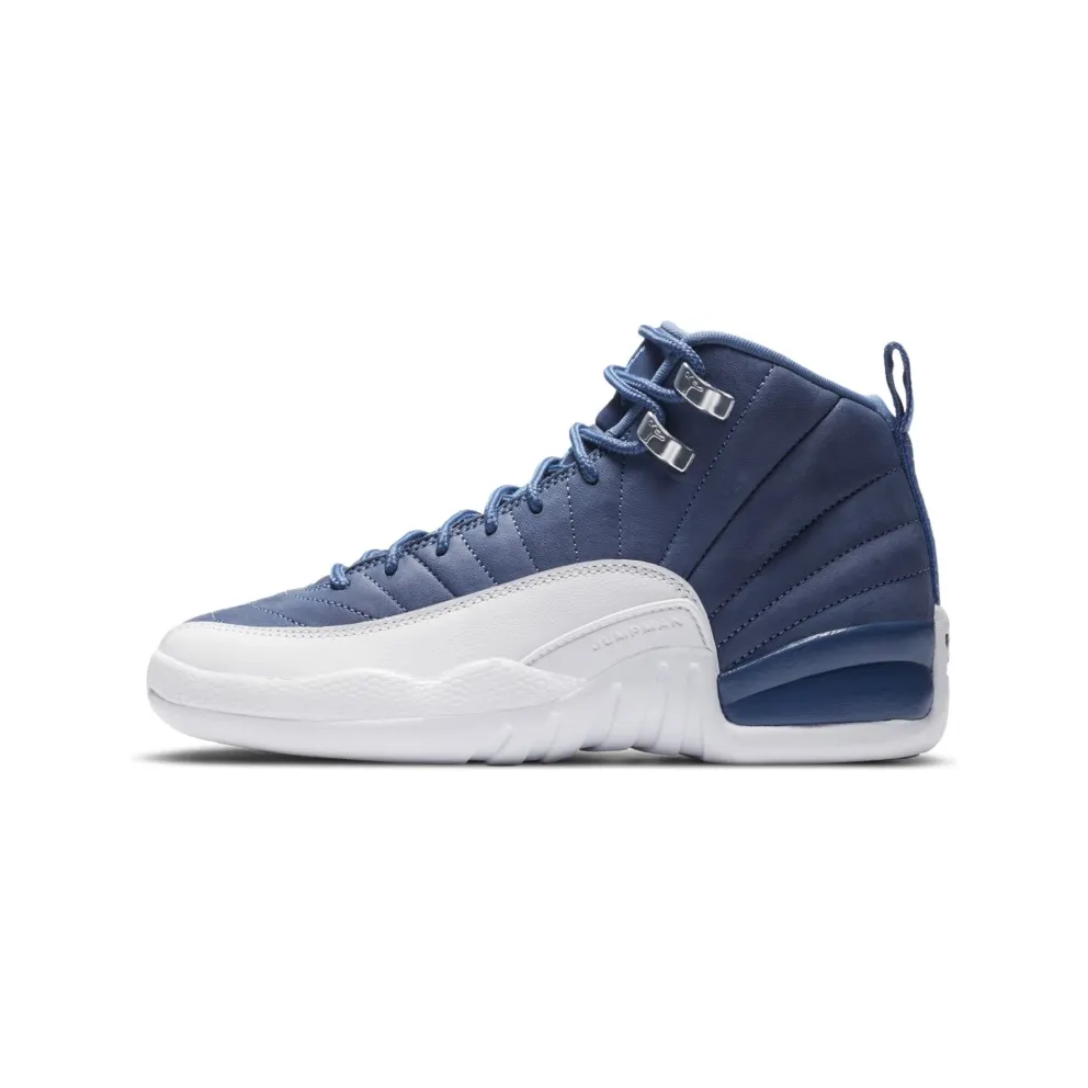 Jordan 12 Retro Indigo (GS) Stone Blue/Legend Blue-Obsidian (DB5595-404)