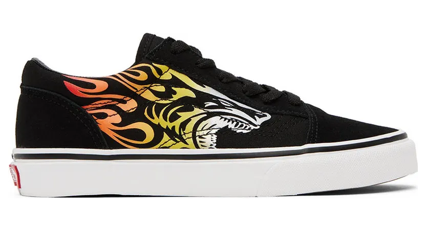 Vans Kids Black & Red Old Skool Big Kids (VN0A4UHZYHU)