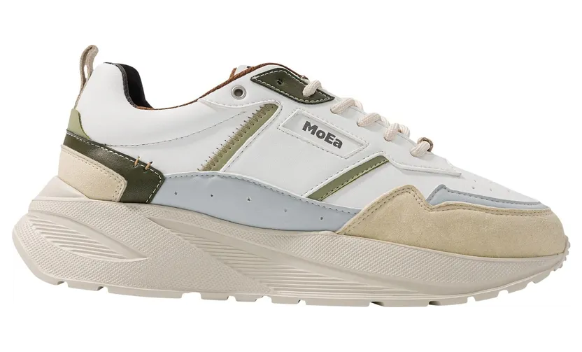 MoEa sneaker Beige / Lichtblauw / Groen / Wit (MOEA-BASGN5-06)