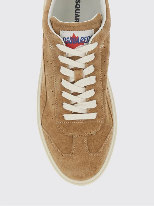 Dsquared2 Suede Calfskin Low-Top Sneakers with Applied Side Logo Beige (SNM0470015035205076) (3)