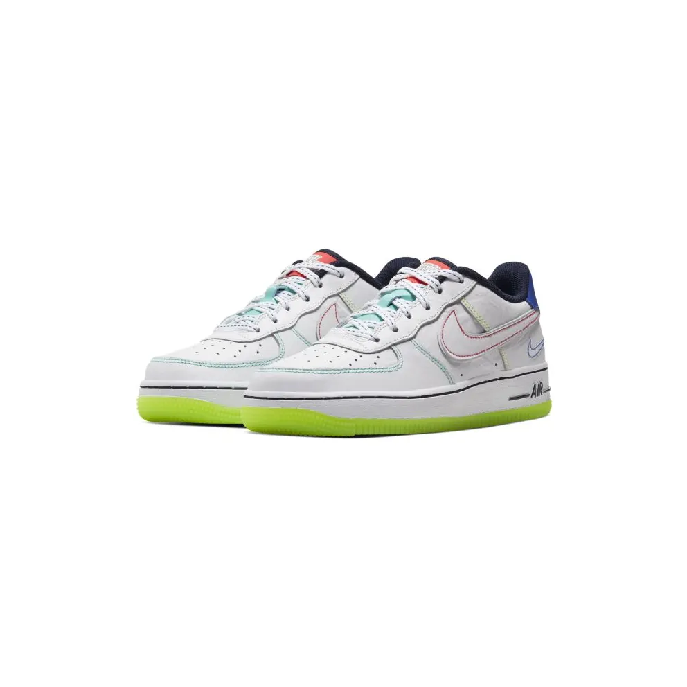 Nike Air Force 1 Low Outside the Lines (GS) White/White-Racer Blue-Aurora Green (CV2421-100)