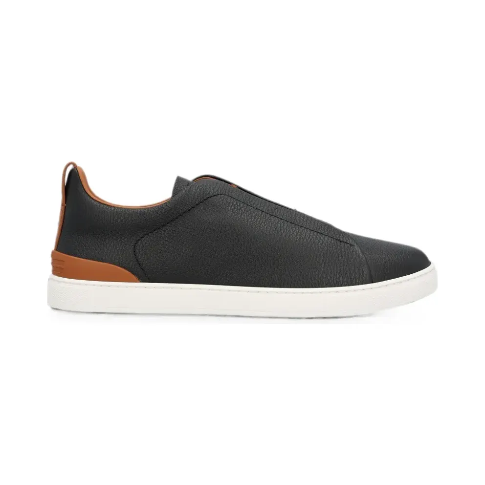 Zegna Triple Stitch leren sneakers – Schwarz (RLHCVNS8381ZSNE)