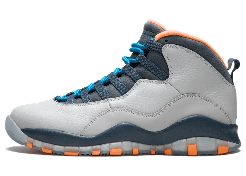 Air Jordan 10 Retro ‘Bobcats’ Wolf Grey/Dark Powder Blue-New Slate-Atomic Orange (310805-026)