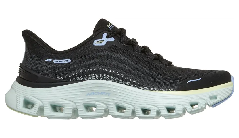 Skechers Slip-ins: Arch Fit Glide-Step Wave Sneaker Zwart/Turkoois