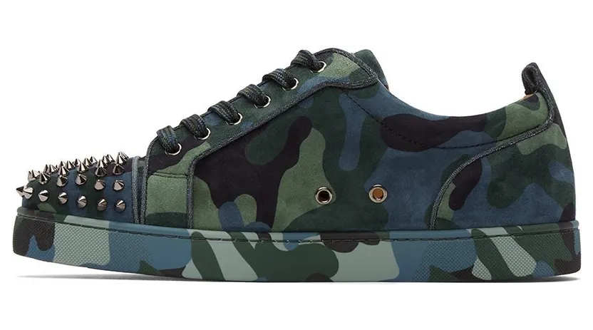 Christian Louboutin Blue & Green Louis Junior Spikes Orlato Sneakers (1220591) (3)