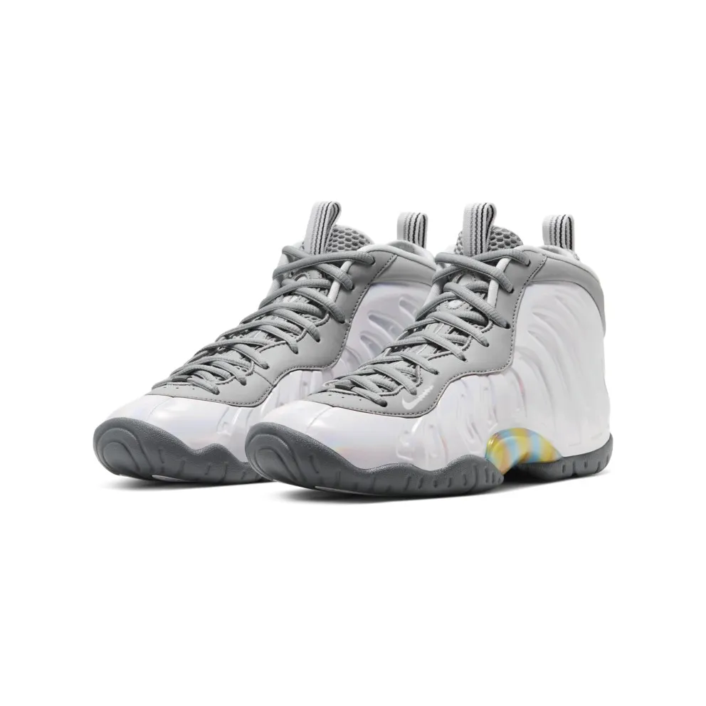 Nike Air Foamposite One Light Smoke Grey (GS) Light Smoke Grey/White-Blue Fury (CU1054-001)