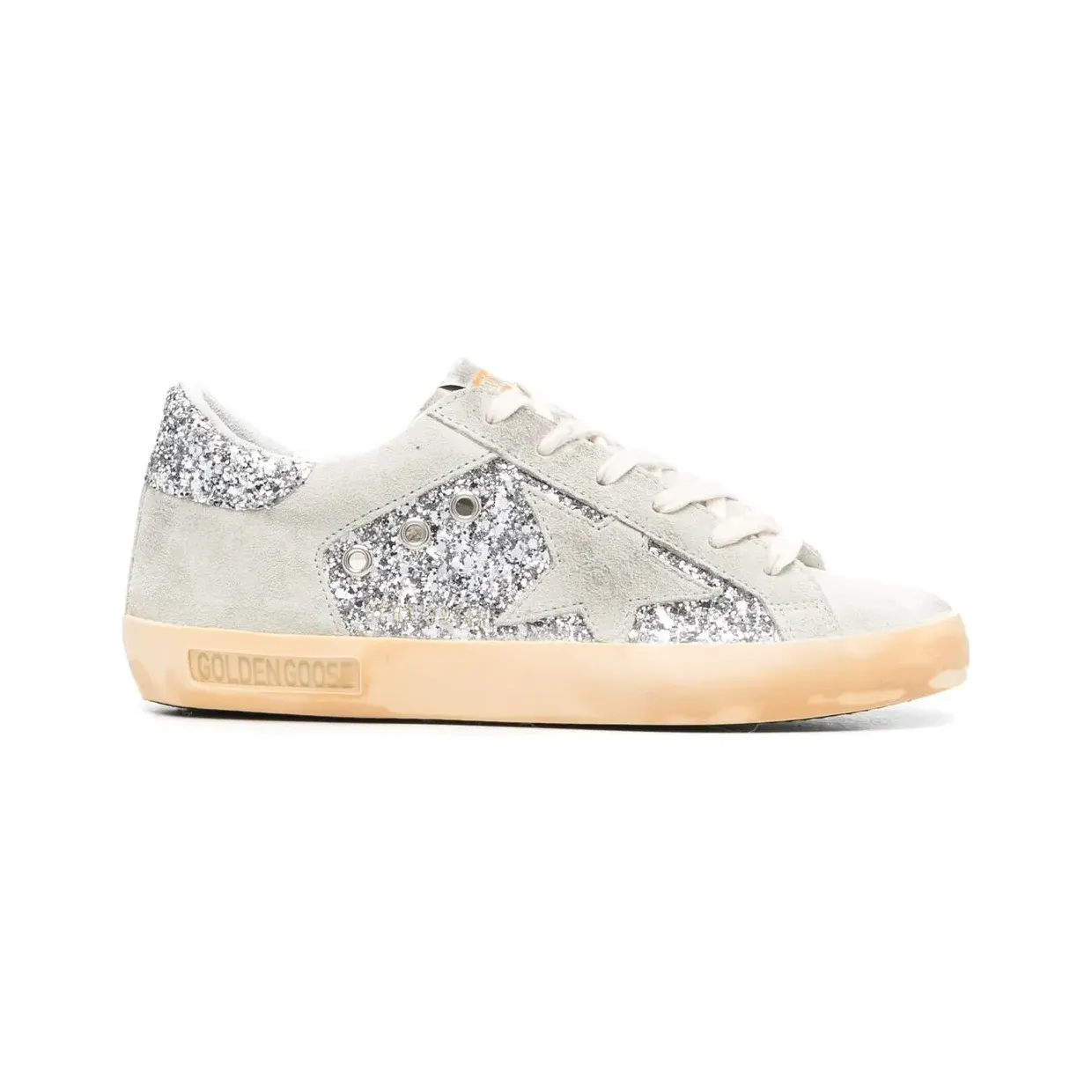 Golden Goose Super-Star mit Glitter-Detail Nude (GWF00103F003401)