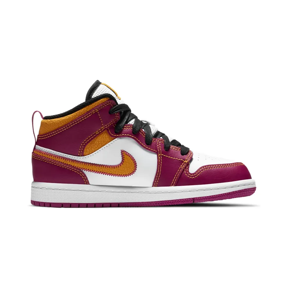 Jordan 1 Mid Dia de los Muertos (PS) White/Fuchsia-Orange-Black (DC0499-100)