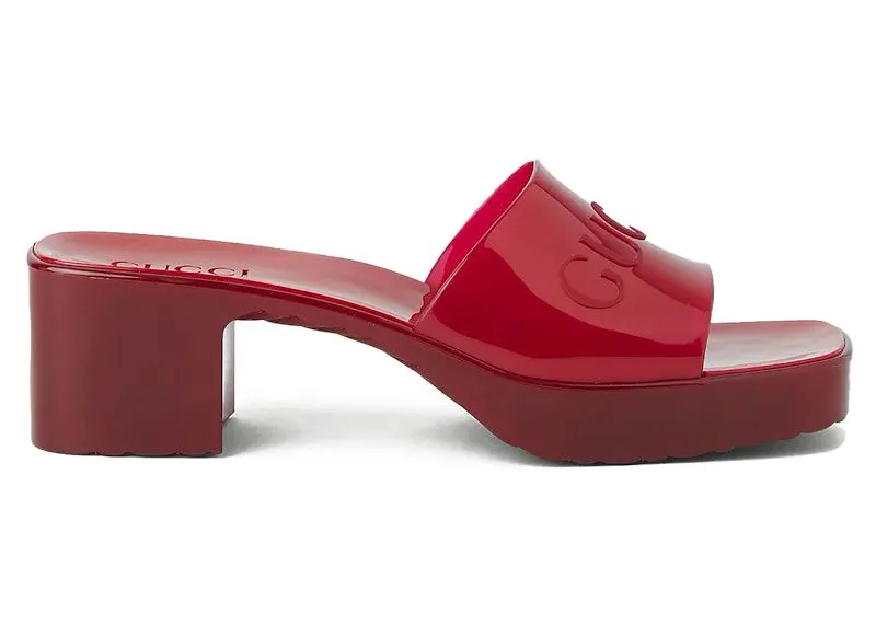 Gucci 60mm Slide Sandal Red Rubber (659261 J8700 6439)