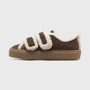 INUIKII SHEARLING LOW VELCRO Brown