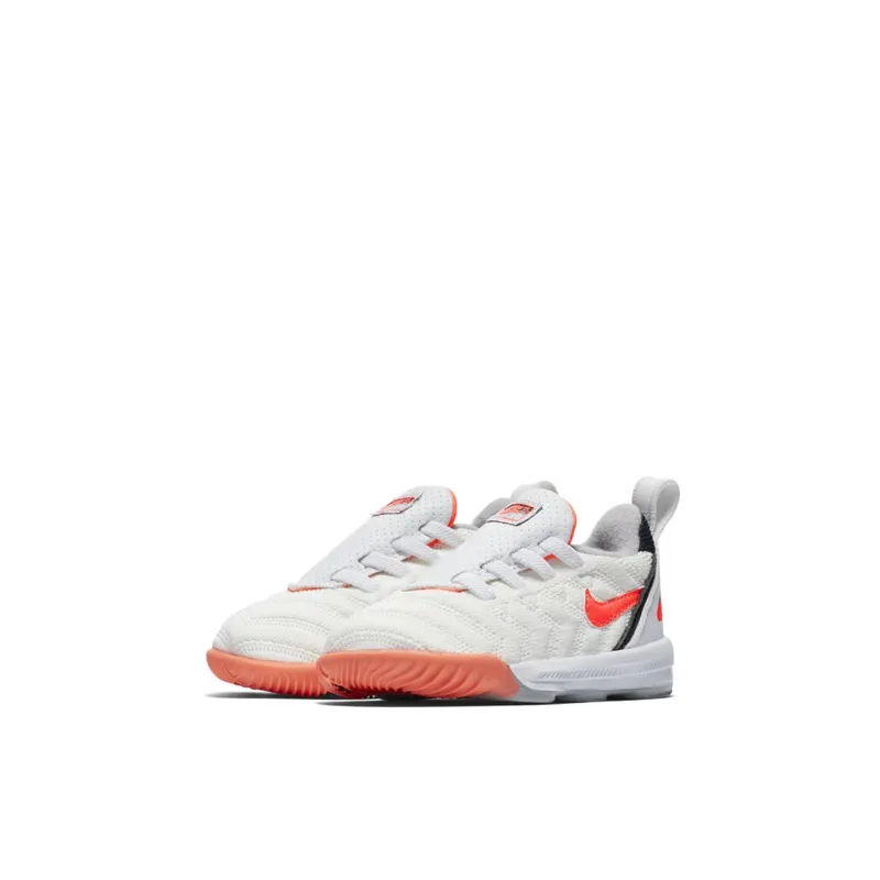 Nike LeBron 16 Whte Hot Lava (TD) White/Hot Lava-Flat Silver (CK3950-100)