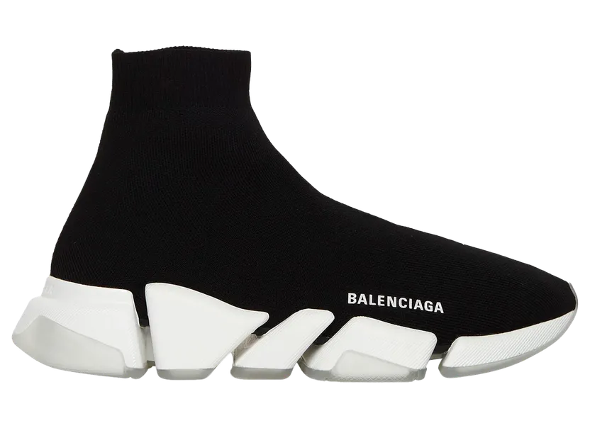 Balenciaga Speed 2.0 Black Transparent Sole (W) (654045W2DI21091)
