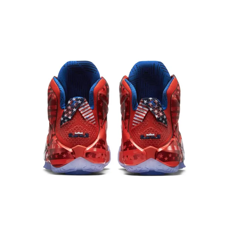 Nike LeBron 12 Independence Day University Red/White-Gym Red-Obsidian (684593-616)